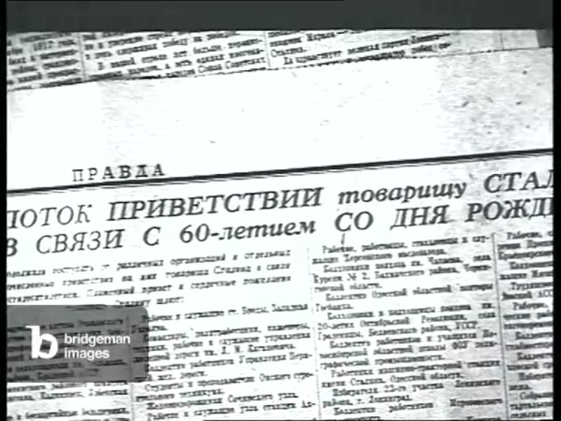 Image of Stalin's 60th birthday, December 1939, and inauguration of a dam