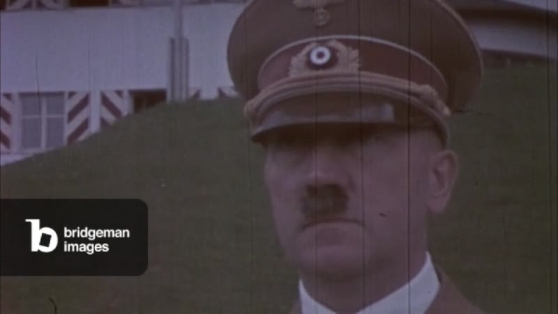 Image of Close up of Adolf Hitler in colour. Looking ahead. Not