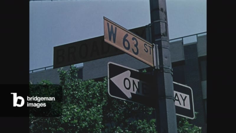 Image of Street sign, 63rd Street and Broadway at Lincoln Center, New